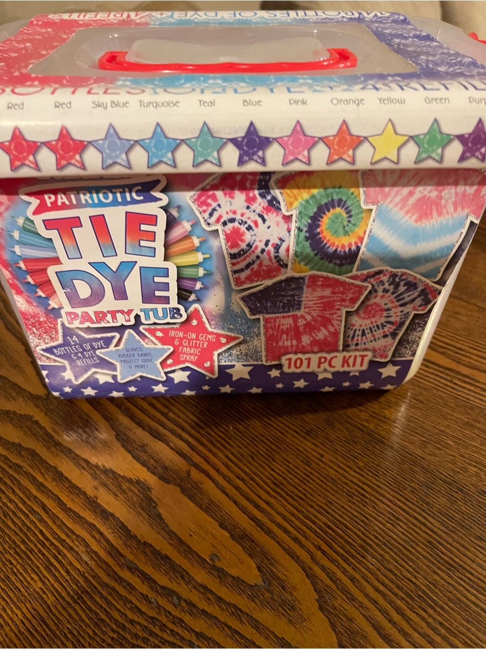 Patriotic Tie Dye Party Tub - Red, Blue, Purple Kit